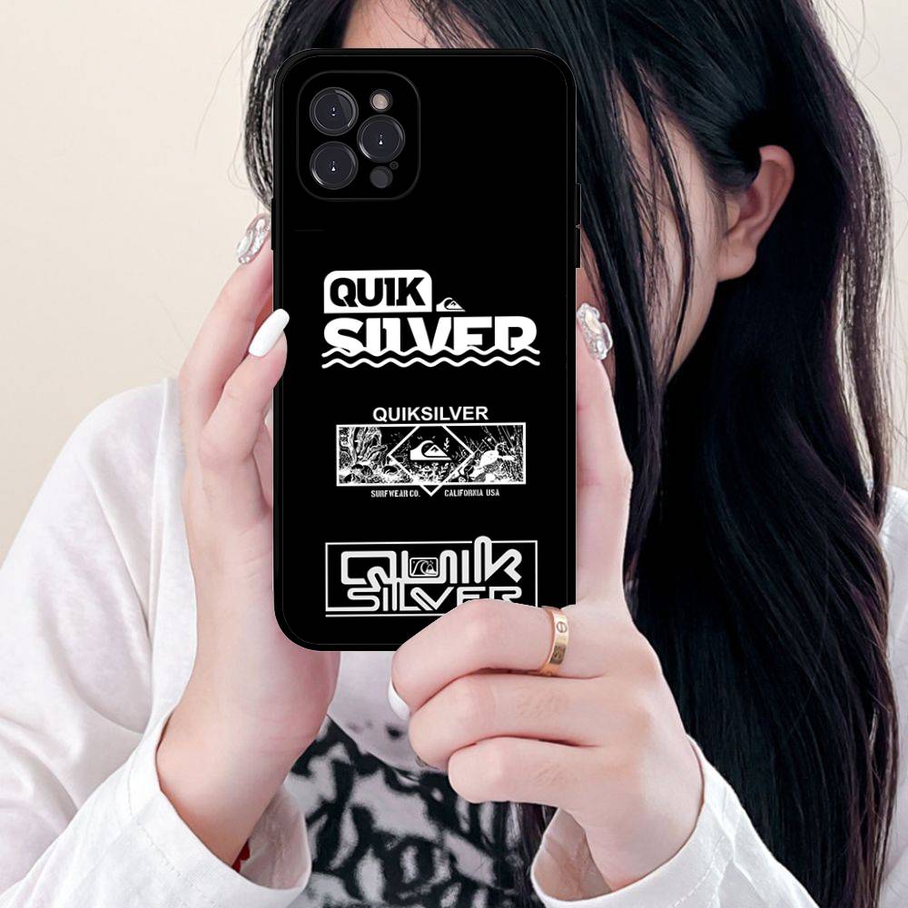 Q-QuiksilverS LOGO Phone Case For IPhone 17 16 15 14 13 12 11 Pro Max Plus Mini Soft Black Cover
