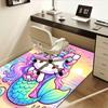 1pc Sanrio Hello Kitty Mermaid Printed Office Carpet Rectangle Rug Under The Table,Perfect Room Decor for Living Room, Bedroom, Kitchen, Non-slip Floo