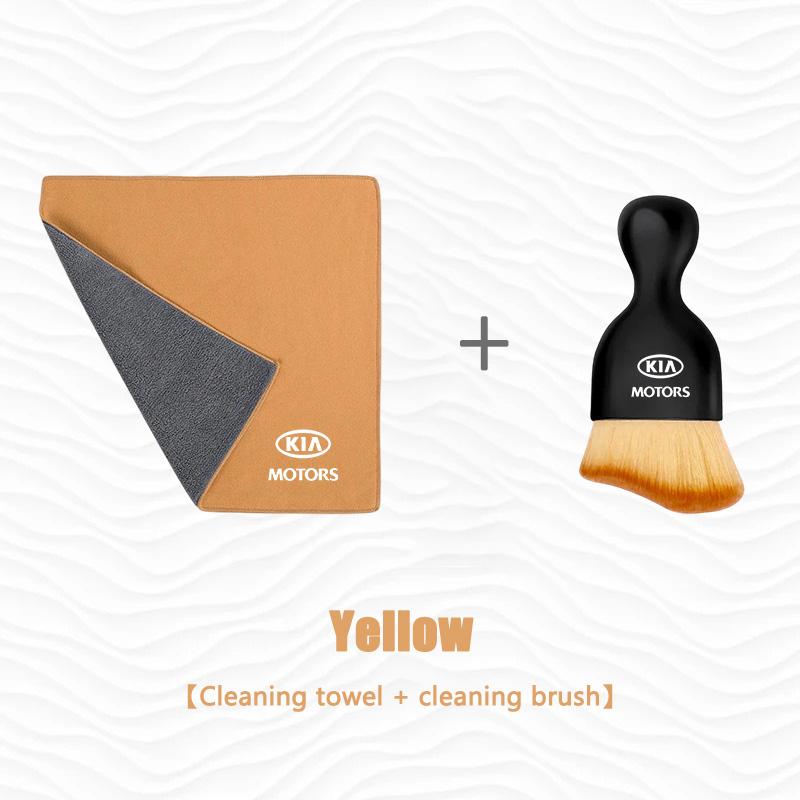 PU Car Cleaning Tools Microfiber Wash Towels Cleaning Brush For KIA Rio Ceed Picanto Sportage Sorento Cerato Soul Optima Flip KN RB6