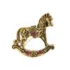 Unique Rocking Horse Brooch Pin Portable Accessory Convenient for Women Unisex Lovely Toy Designs Fashion Pin Wear