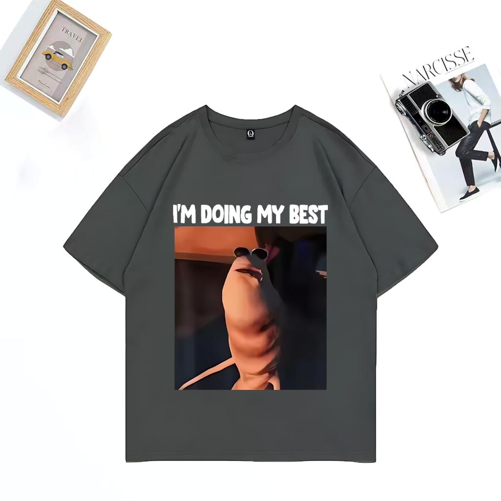 Funny Im Doing My Best Marcus The Worm Meme T Shirts Unisex WOMEN Casual Tshirt Cotton Short Sleeve T Shirt High Quality clothing