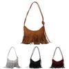 Fashionable Fringed Large Capacity Shoulder Crossbody Bag 2023 Street Trendy Tote Bag Gray Black Red Brown Coffee