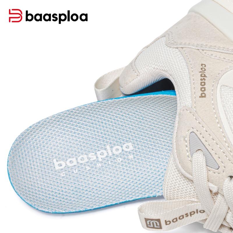 BAASPLOA Damen Sportschuhe mit dicker Sohle, Mesh Laufschuhe, Freizeitschuhe, Wanderschuhe, Studentenschuhe, weiße Schuhe, flache Sportschuhe, Tennisschuhe