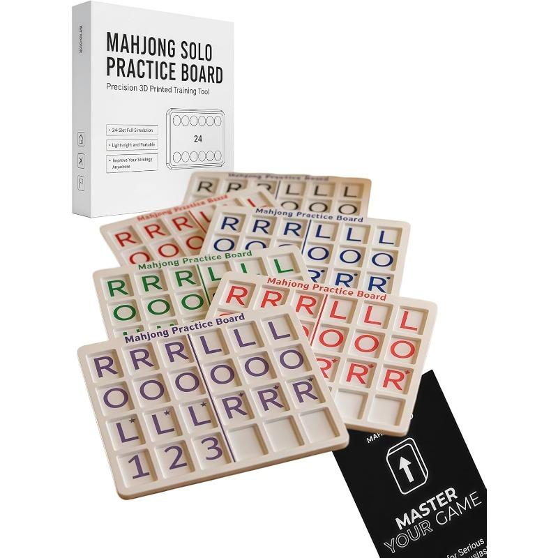 Mahjong Solo Practice Board, Compatible with American Mahjong Tiles with 24 Slots, 3D Printed Portable Mahjong Practice Board for Strategy Training