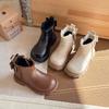 Kids Girls British Style Fleece Lined Soft Sole Princess Martin Ankle Boots