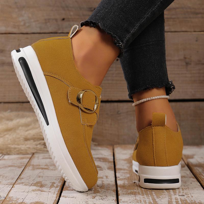 Faux Suede Platform Loafers Women Lightweight Slip On Thick Sole Sneakers Woman Plus Size 43 Comfort Non Slip Casual Shoes
