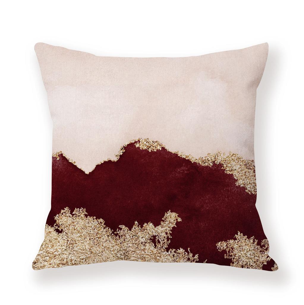Watercolor Ins Wind Flashing Plush Pillowcase Contrasting Color Creative Model Room Decoration Pillow Car Sofa