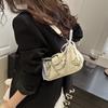 Y2k Retro Women‘s Chain Shoulder Bags PU Leather Ladies Small Underarm Bag Sweet Bow Star Trend Female Crossbody Bag Handbags