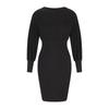 Women's Fashion Color Slim Fit Temperament Dress Knitted Doll Sleeve Skirt