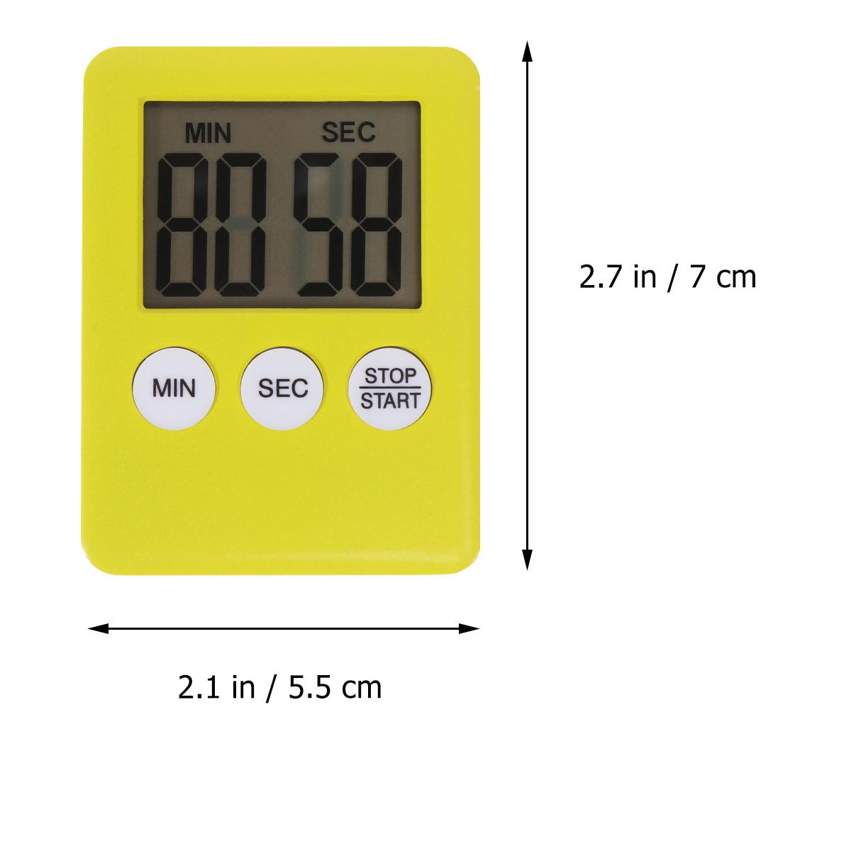 

2Pcs Timer for Cooking Baking Training Lightweight Portable Kitchen Student Homework Gym Sports Game Use жёлтый