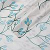 Pack of 2 Polyester Leaf Print Window Curtain Regular Print 135 GSM , White & Blue