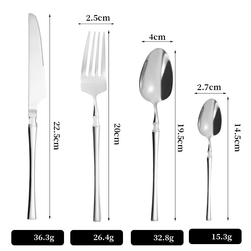 

Новый набор столовых приборов из нержавеющей стали 304 из 5 предметов с узором, золото, серебро, западная посуда, нож, вилка, ложка, кухонная утварь серебряный