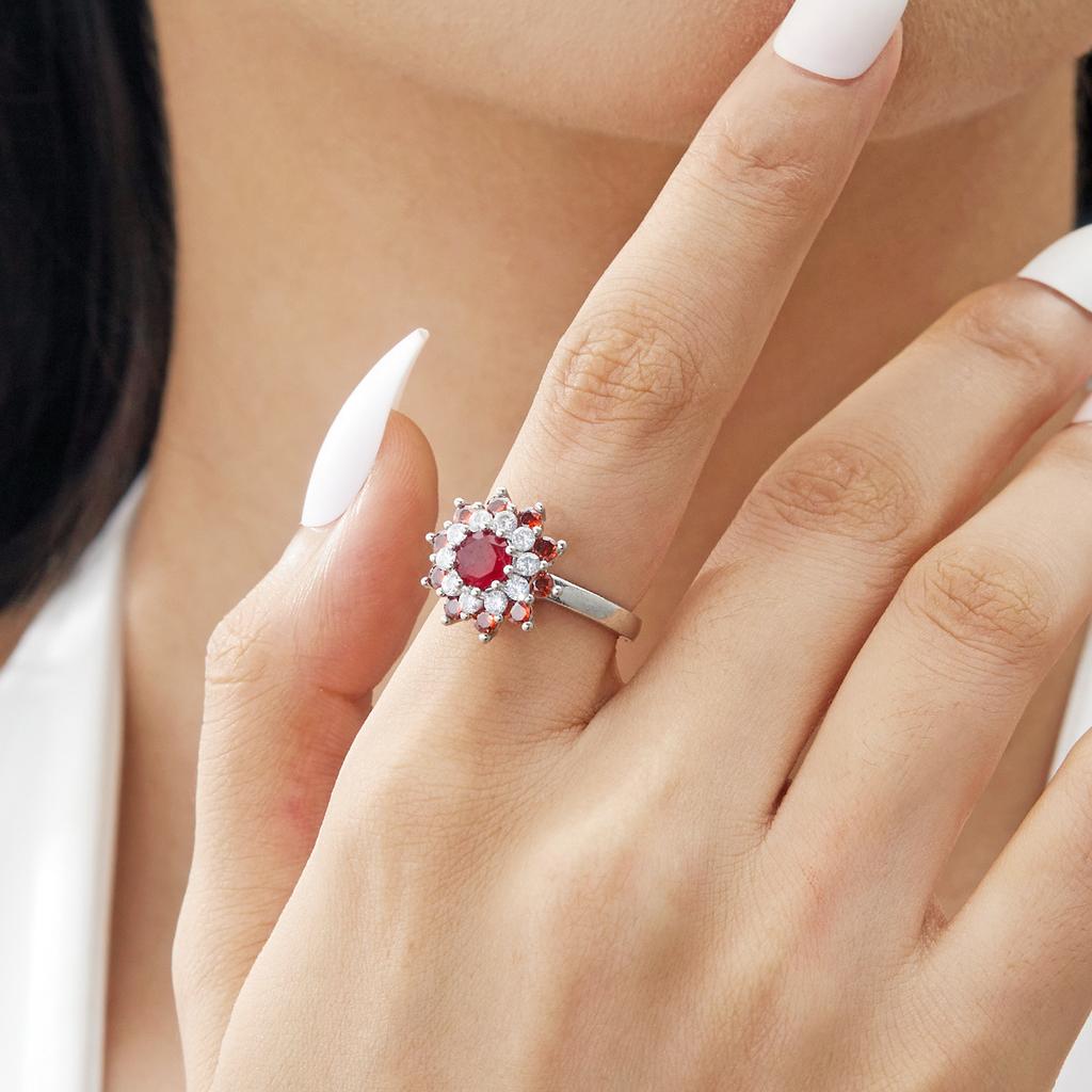 Fidget Anti Stress Anxiety Rotatable Rings For Women Fashion Shiny Zircon Flower Snowflake Spinner Finger Ring Aesthetic Jewelry