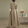 Short Sleeve Plus Size Vintage New In Dresses for Women Casual Loose Maxi Long Summer Dress