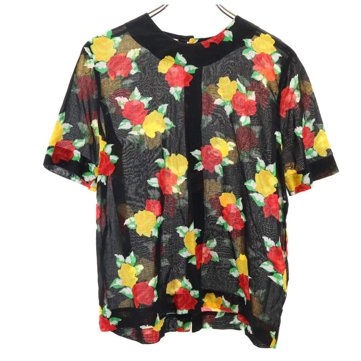 

CELINE Сделано во Франции Блузка с коротким рукавом с розовым узором без цвета 40 черный Женская Б/у