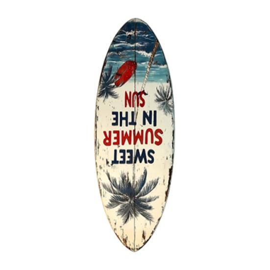 Outdoor Waterproof Wall Art Ornament 1/3Pcs Surfboard Plaque Decoration, Solid Wood Vintage Coastal Sign, Tropical Beach Decoration Retro Seaside