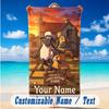 Beach Towel Custom Name Text, Quick Dry Large Towel For Beach HomeWallace & Gromit