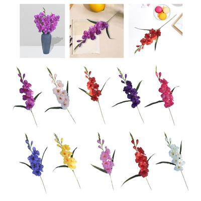 Artificial Gladiolus Flower Artificial Flower Flower Arrangement Realistic with Stem for Office Garden Valentine's Day Decor