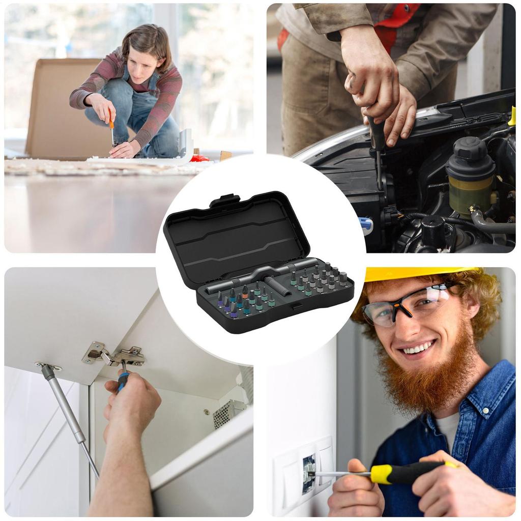 Ratchet Screwdriver Set Multifunctional Wrench Kit 24-in-1 Portable Ratchet Wrench Set For Electronics Home Mechanic Projects