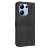 For Xiaomi Redmi Note 13 4G Triangle Imprinted Leather Case Folding Stand Phone Cover