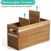 Wood Utensil Holder for Kitchen Counter 3 Compartment Large Cutlery Holder Caddy Organizer for Silverware Fork Spoon Spatula
