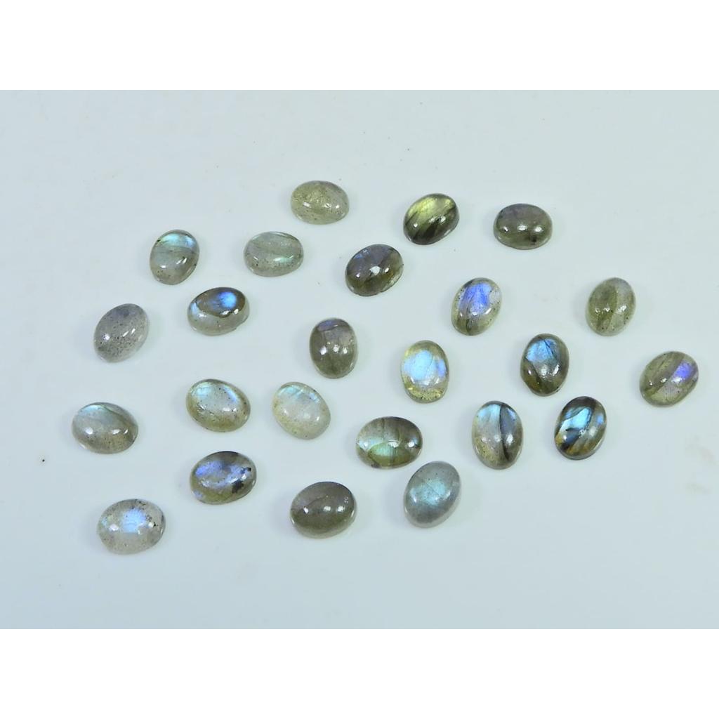 5X7 MM Natural Multi Labradorite Oval Cabochon Loose Gemstone 24Pcs Lot C-1806