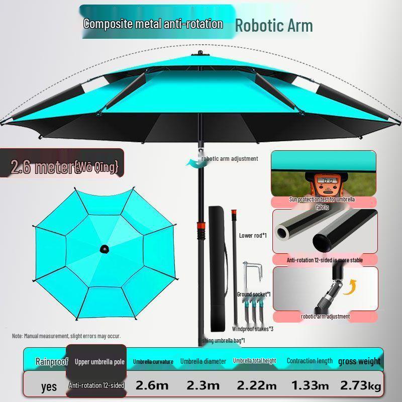 Großer Universal-Fischschirm - Regendicht, Sonnenschutz, Outdoor faltbar, Verdicktes Design