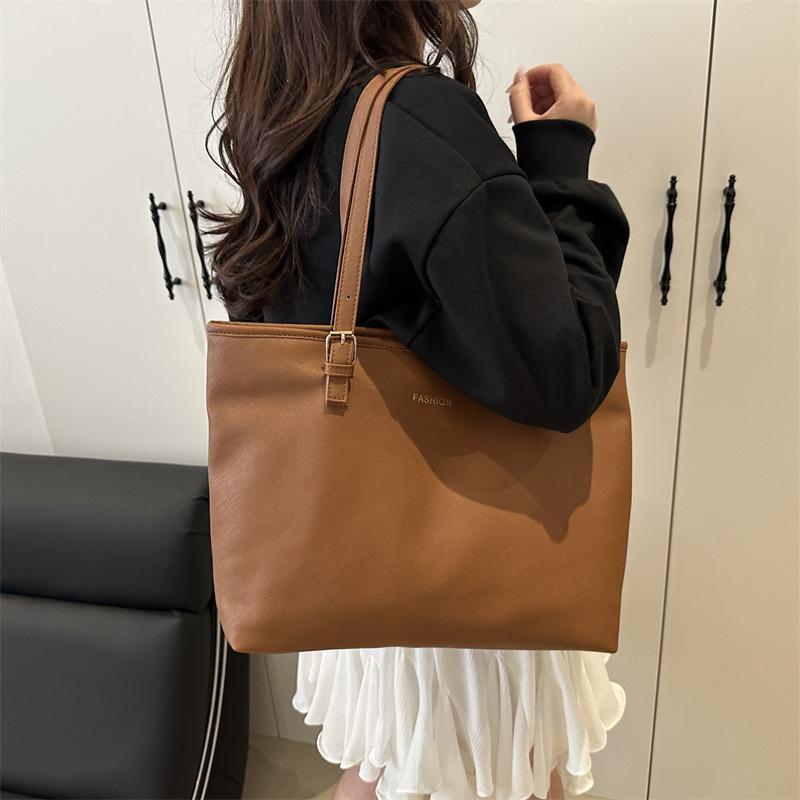 Minimalist temperament large capacity tote bag women's new simple shoulder armpit bag slack two-piece handbag
