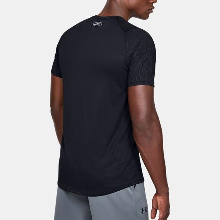 Under Armour Jacquard Straight T-Shirt Men Tops Black 1351562-001