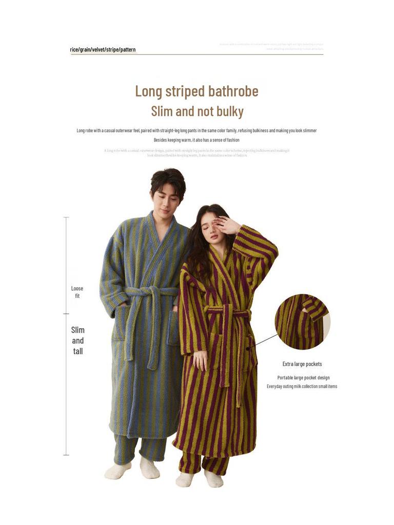 Bata de Franela Polar Coral para Mujer Otoño/Invierno: Bata y Pijama Gruesos, Cálidos, Plus Terciopelo