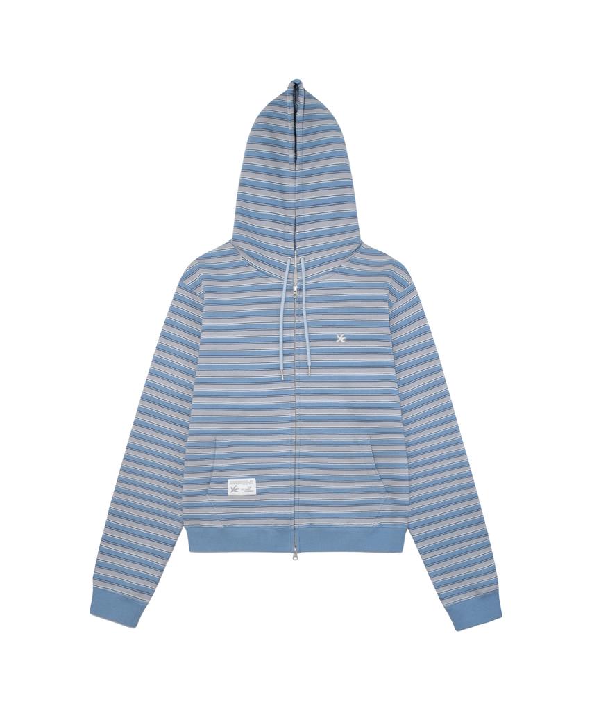 The Coldest Moment Tcm Stripe Standard Hooded Zip-Up (Blue)