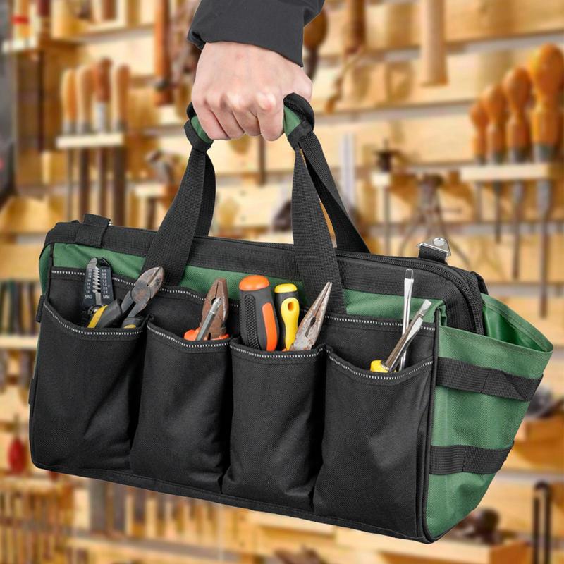 Tool Bags For Men 16-Pocket Oxford Large Tool Bag Portable Tool Tote Tool Case Heavy Duty Tool Bag Tool Box Organizer For Women