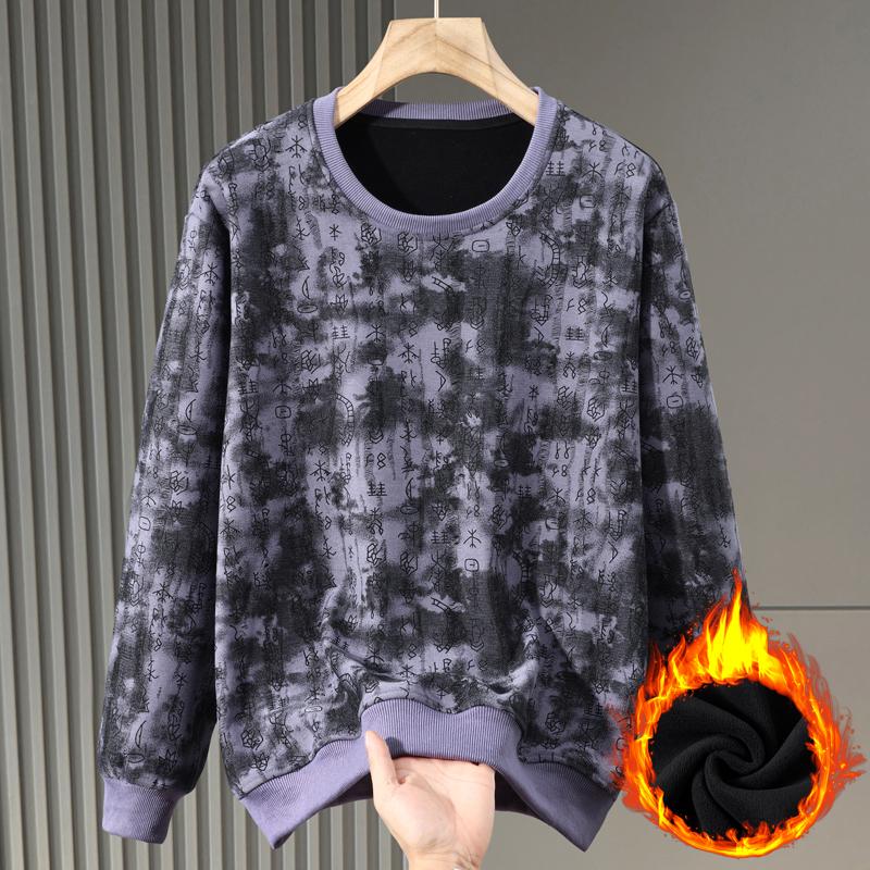 

Мода больших размеров 6XL-11XL Осенние толстовки оверсайз для мужчин Одежда Толстые Теплые с подкладкой из искусственного флиса Топы с длинным рукавом Повседневные мужские пуловеры 11XL фиолетовый