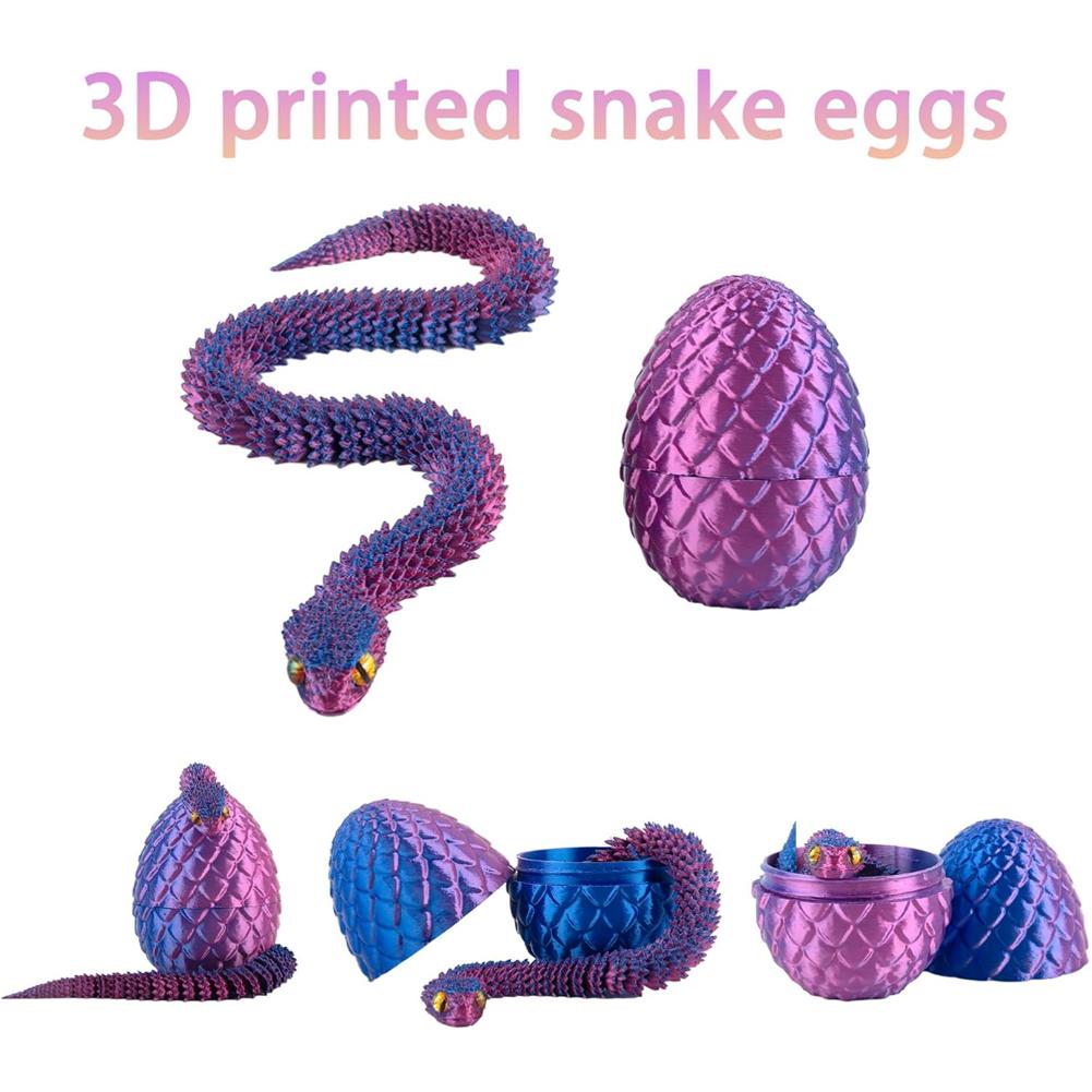3D Printed Cool Snake Dragon Egg Multi-Joint Novel Easter Hot-Selling Gift Decompression Children'S Toys Desktop Decoration