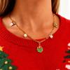 Christmas Necklace Party Holiday Gift Versatile Santa Claus Elk Snowman Stainless Steel Jewelry Women