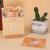 Paper Craft Mini Desk Calendar Card Insert Vase-Like Calendar Flowers Desk Calendar  Home