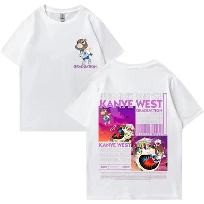 Maglietta Uomo Donna Moda Hip Hop Cool Tops manica corta Unisex stampa fronte/retro Orso Graduation 2025 Kanye West