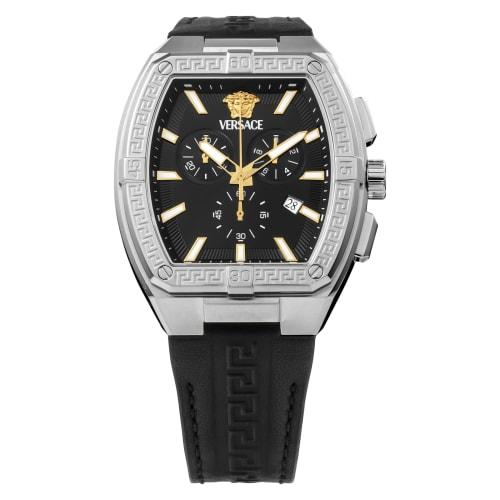 

Versace Men s V-sporty Tonn.Greca Watch (VESP00124) - Quartz Movement, Water Resistant, Sapphire Crystal, Black Dial, Stainless Steel