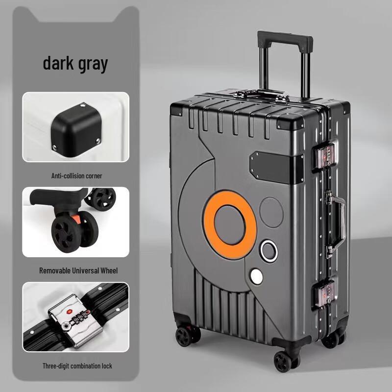 BOBOKEY Aluminum Frame Spinner Luggage 24-inch