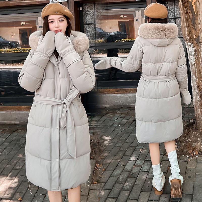 Fashion temperament cotton-padded clothes women's winter new foreign style jacket top cotton-padded clothes big fur collar coat women's cotton-padded