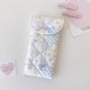 1Pc Fashion Floral Bow Snap Pen Bag Student Stationery Girl Portable Glasses Storage Bag Large Capacity Travel Makeup Bag Gifts