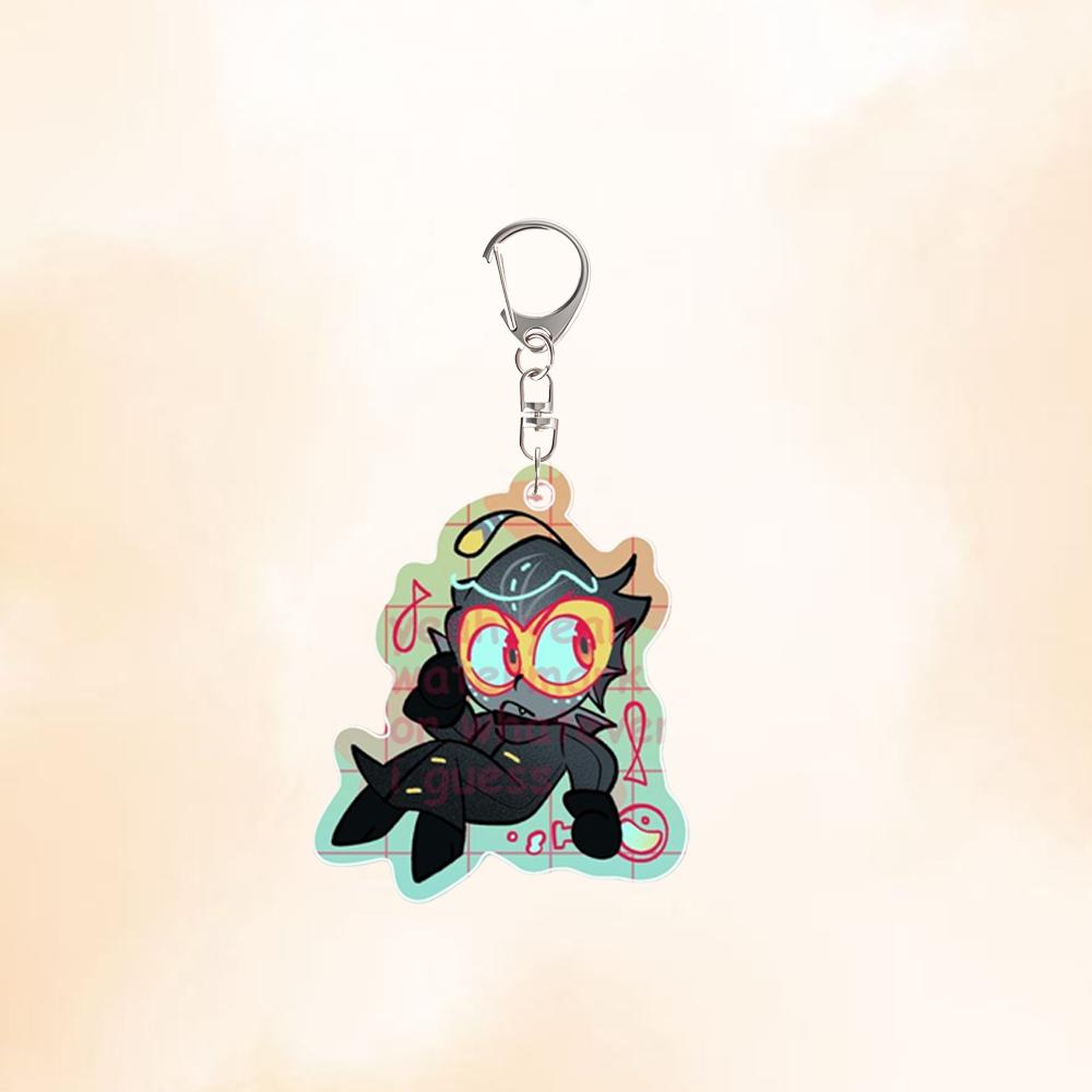 For Acrylic Keychain Anime Peripheral Vox Alastor Valentino Velvet Baxter Q Version Backpack Accessories Pendant Festival Gift