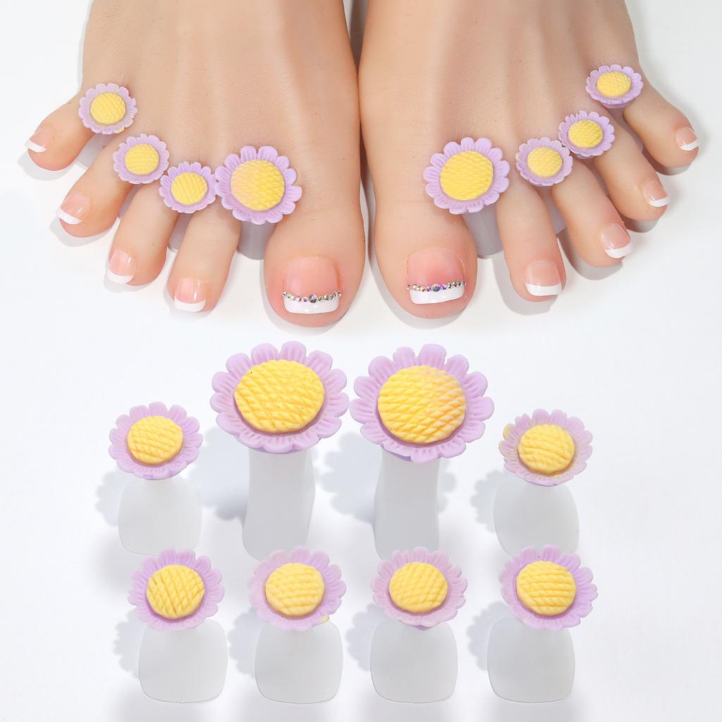 Japanese Nail Art Silicone Finger Splitter, Toe Splitter, Daisy Water Drop Rhinestone, Nail Art Tool Toe Divider