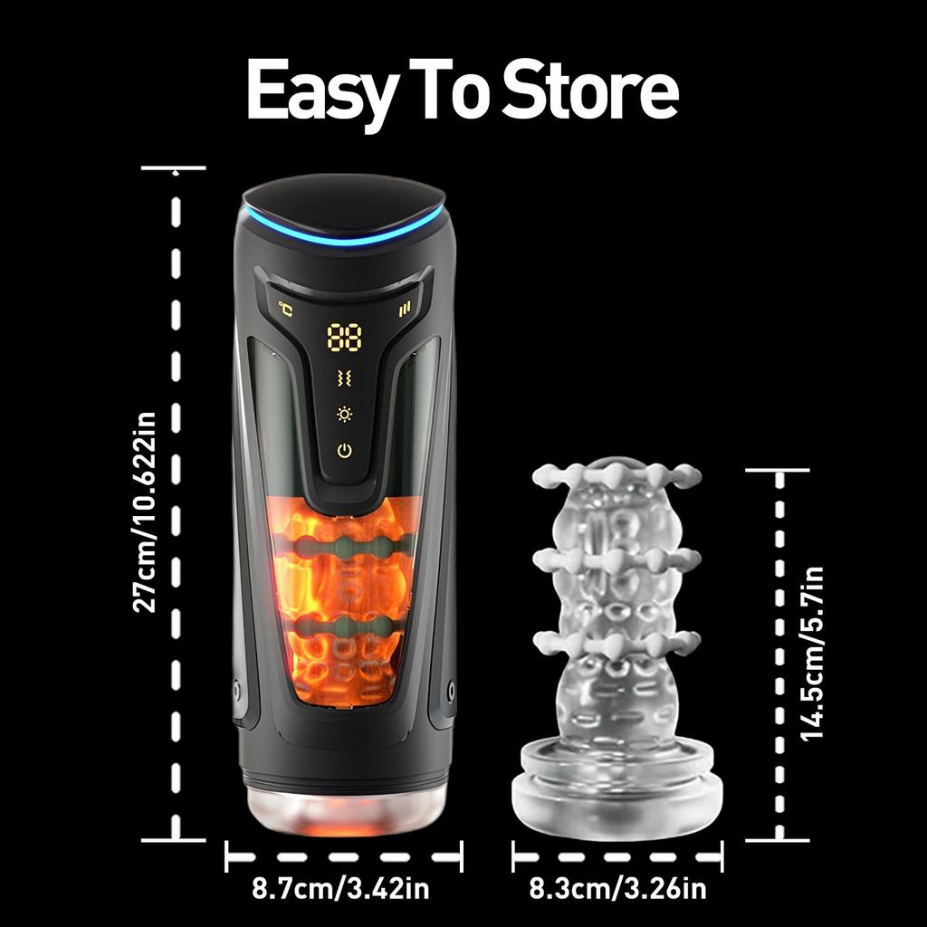 Automatic Male Masturbator Cup Sucking Telescopic Vibrating Intelligent Sound Heating Oral Simulation Adult Sex Machine for Men