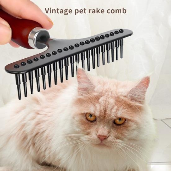 Cleaning Brush Ergonomics Nail Rake Shape Streamlined Comfortable Grip Remove Hair Wooden Carpet Cleaner Hair Brush