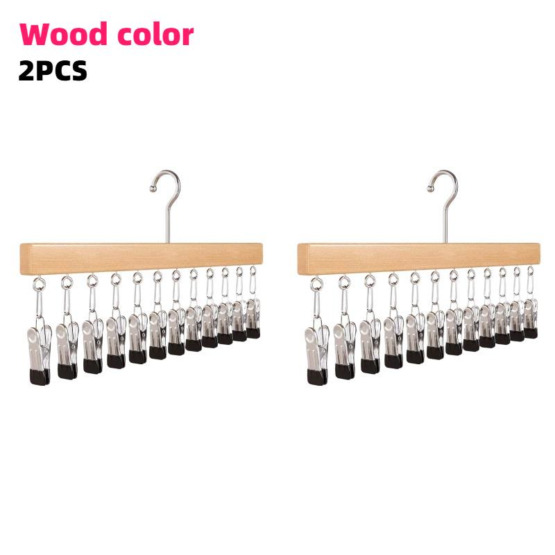 

2 Pack Clip-on Trouser Hangers Specifically Design for Wardrobe Organizer 12 Pairs Trousers Jeans Hats Shorts Socks Saving Space