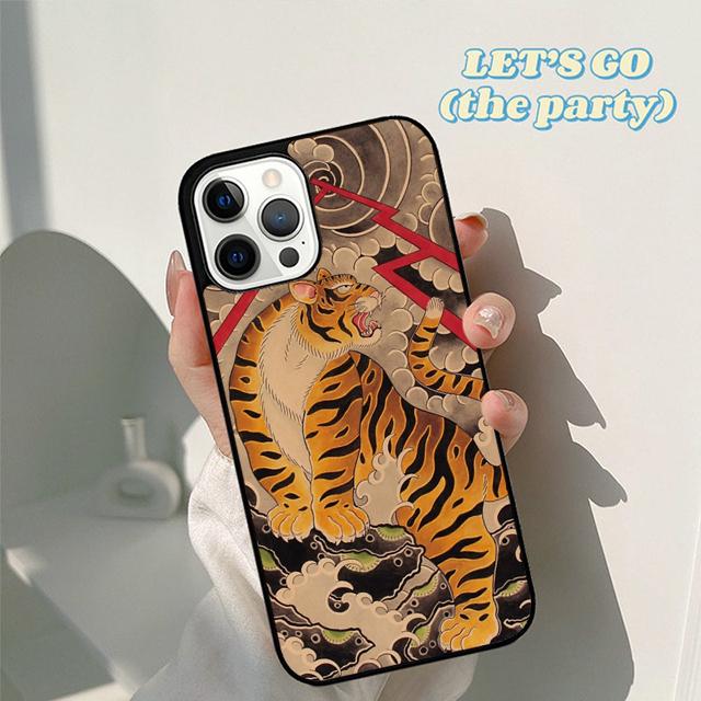 Autumu Japanese ukiyo e Art Panther Tiger Phone Case Cover for iPhone 16 15 12 mini 11 13 14 Pro Max SE2020 6 7 8 Plus Coque