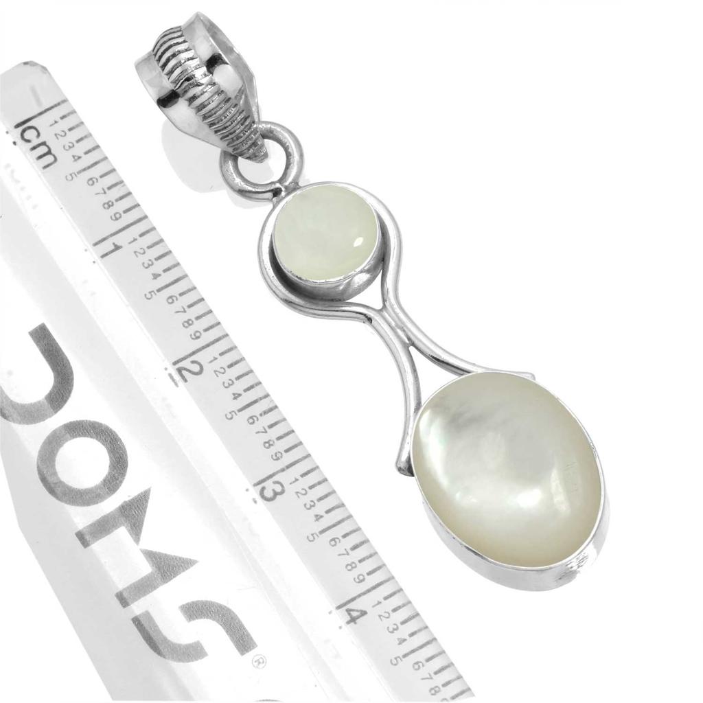 925 Sterling Silver Pendant Women Gemstone Handmade Jewelry Halloween Gift Blue Green Purple Copper Turquoise Pearl Lapis Mother Of Pearl Victorian