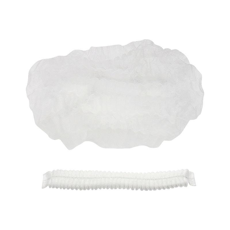 100-Pack Disposable Non-Woven Breathable Head Covers - Dustproof Strip Caps for Workshop, Chef, or Bath Use.