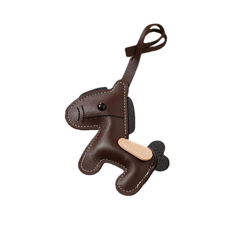 Horse Design PU Leather Key Ring Decoration Finish MultiFunctional Pendant Keychain Ornament for Keys or Zipper Pulls